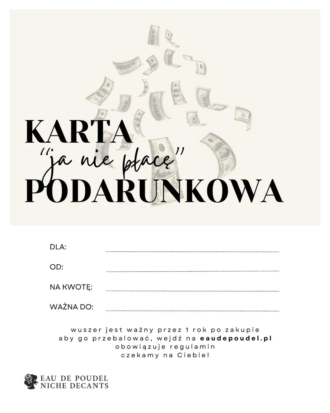 Karta podarunkowa / prezentowa / voucher Eau de Poudel - Eau de Poudel